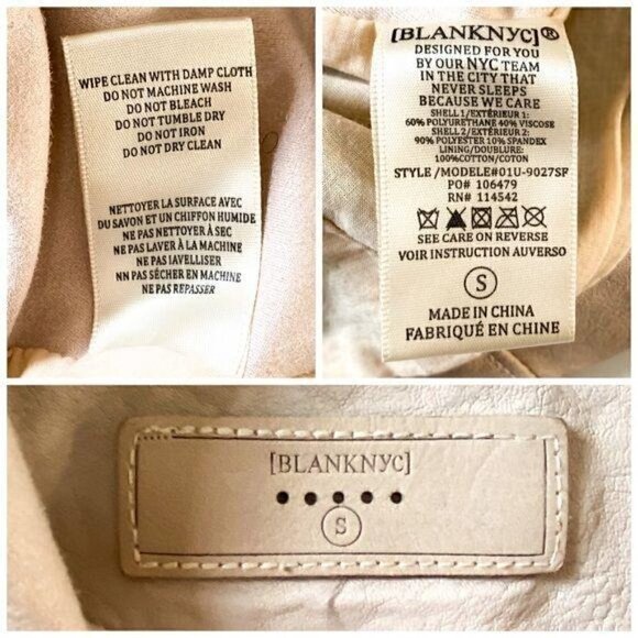 BLANKNYC Faux Leather Mixed Media Drape Front Jacket Size S - Picture 9 of 10